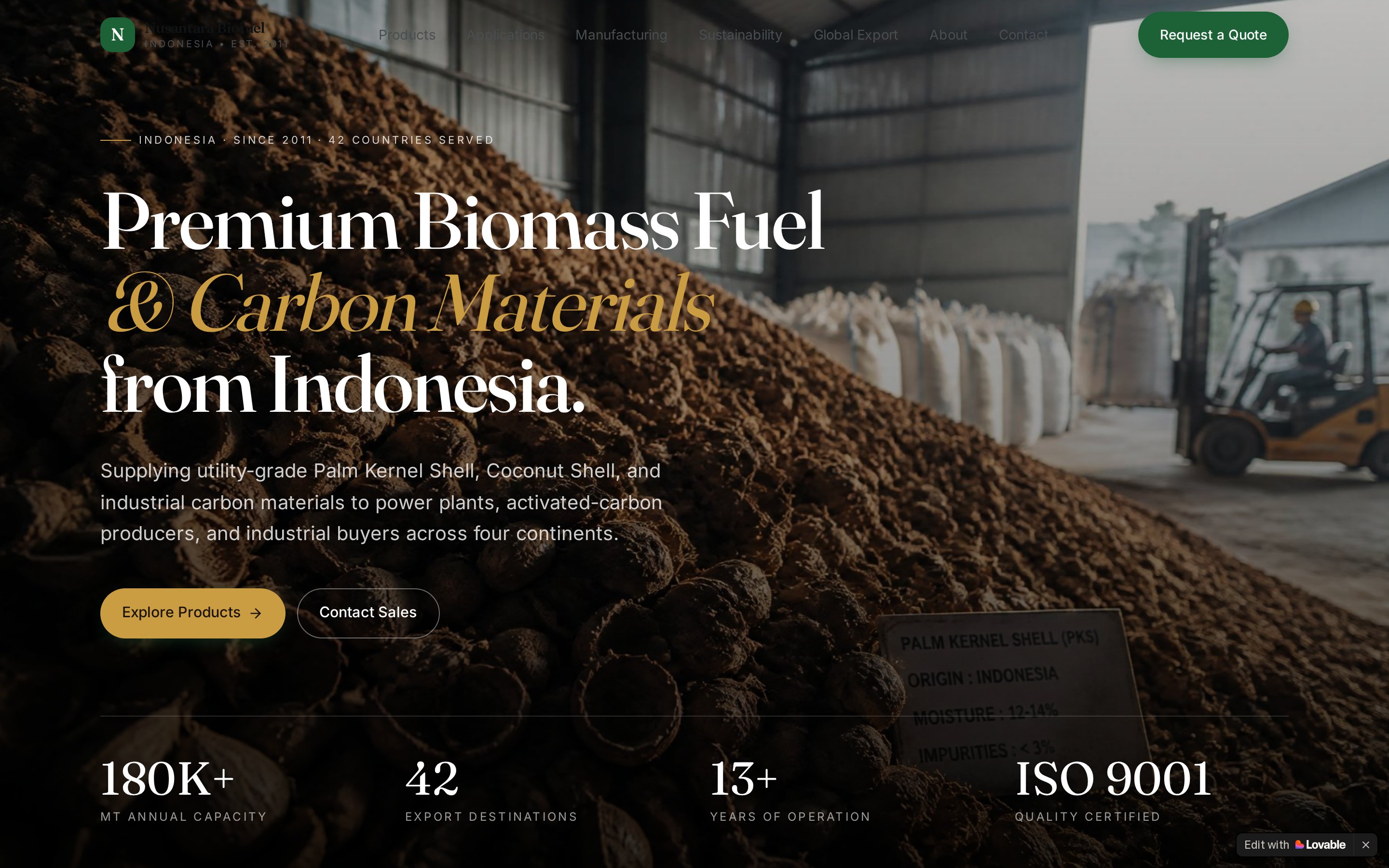 Nusa Bio Global — website Ekspor Biomassa oleh ZimenBiz